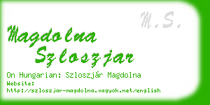 magdolna szloszjar business card